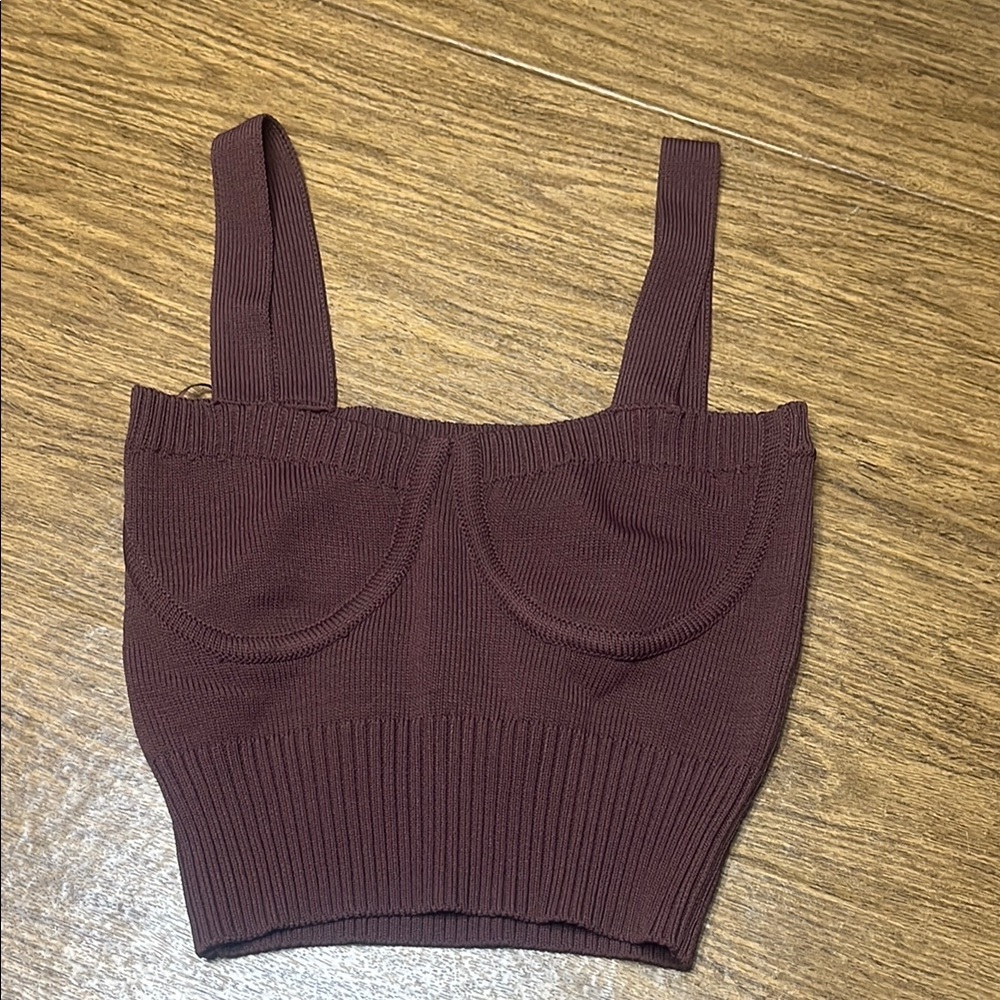 Zara Chocolate Knit Top